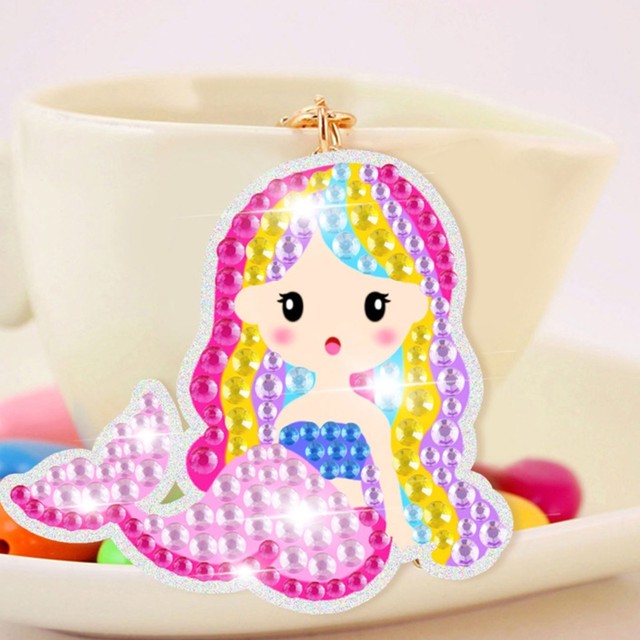 5D Mermaid Diamond Painting Sticker Kit for Kids Beginners Gem Painting  Arts and Crafts for Girls 8-12 Years Old DIY Keychain - AliExpress